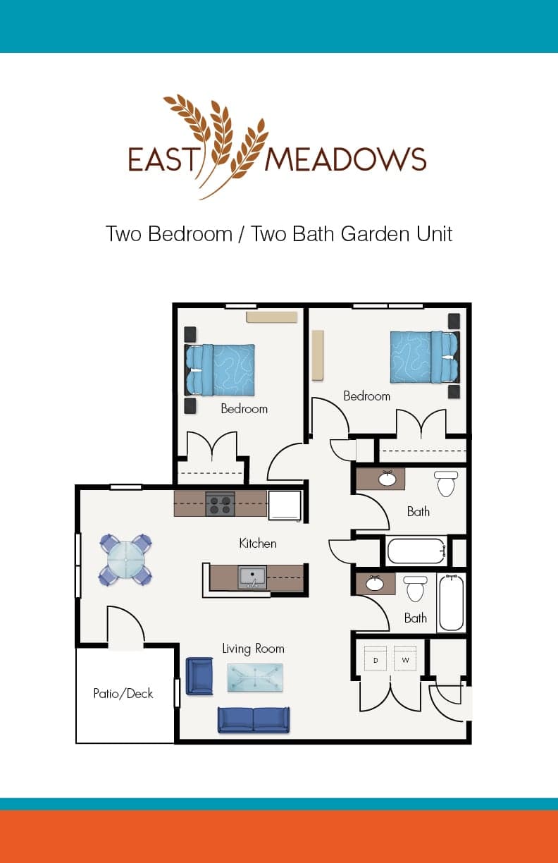 2 Beds floor plan